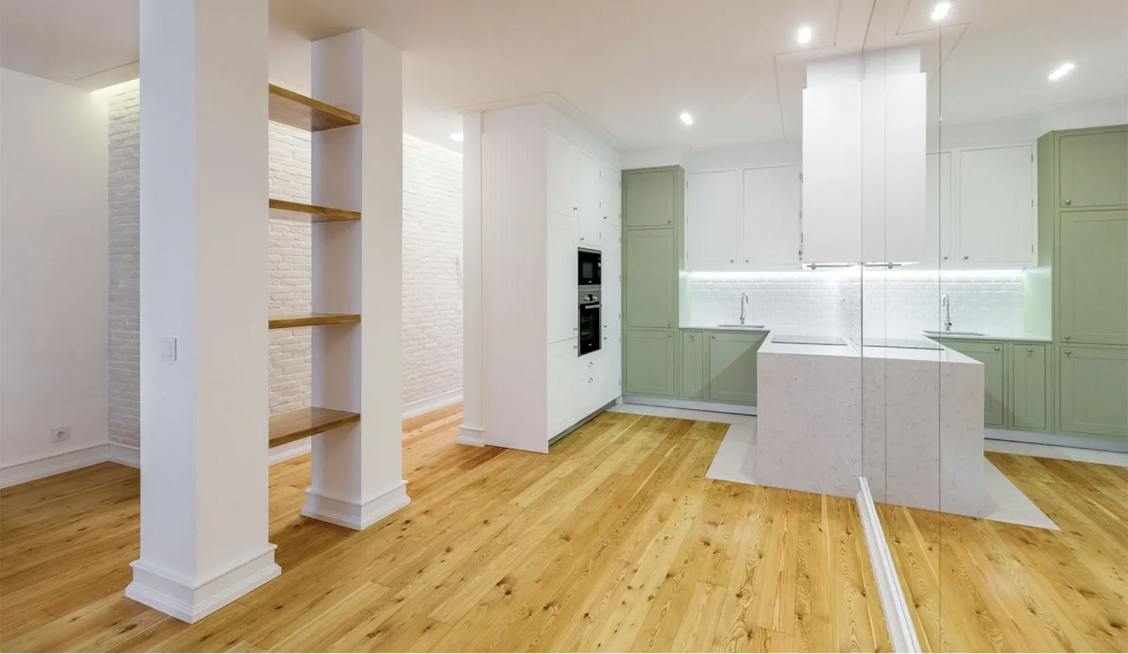Living room and kitchen renovated by Autentifuturo